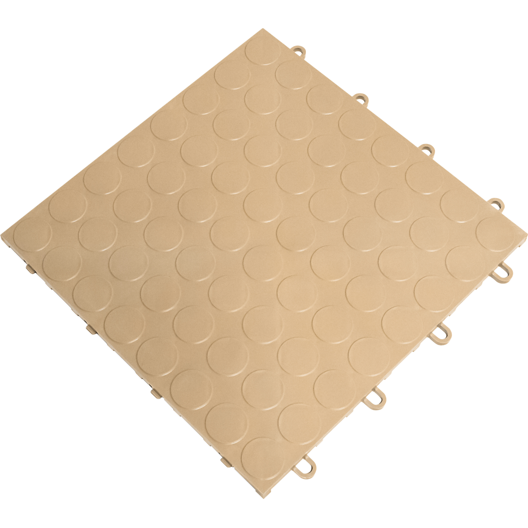 RaceDeck Garage Floor Tiles — 12in. x 12in. x 0.5in., CircleTrac, Beige, 48-Pack, Model# CIR48BEIG